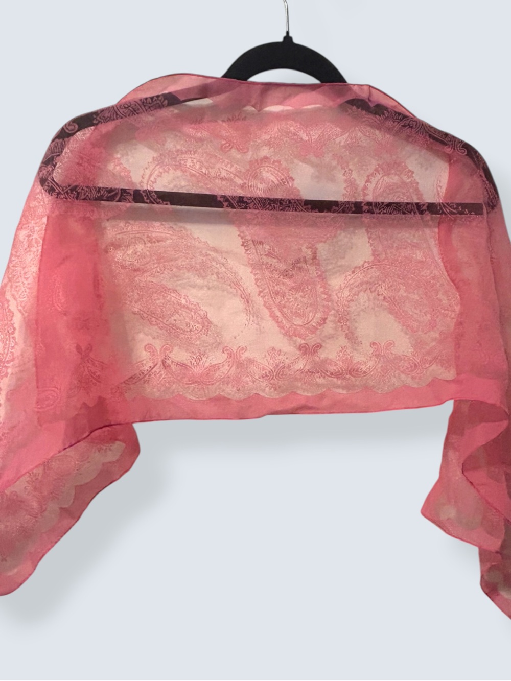 Lightweight Pink Paisley Sheer Scarf